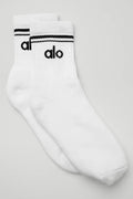 Retro Mid Crew Socks - White