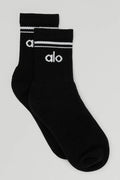 Retro Mid Crew Socks - Black