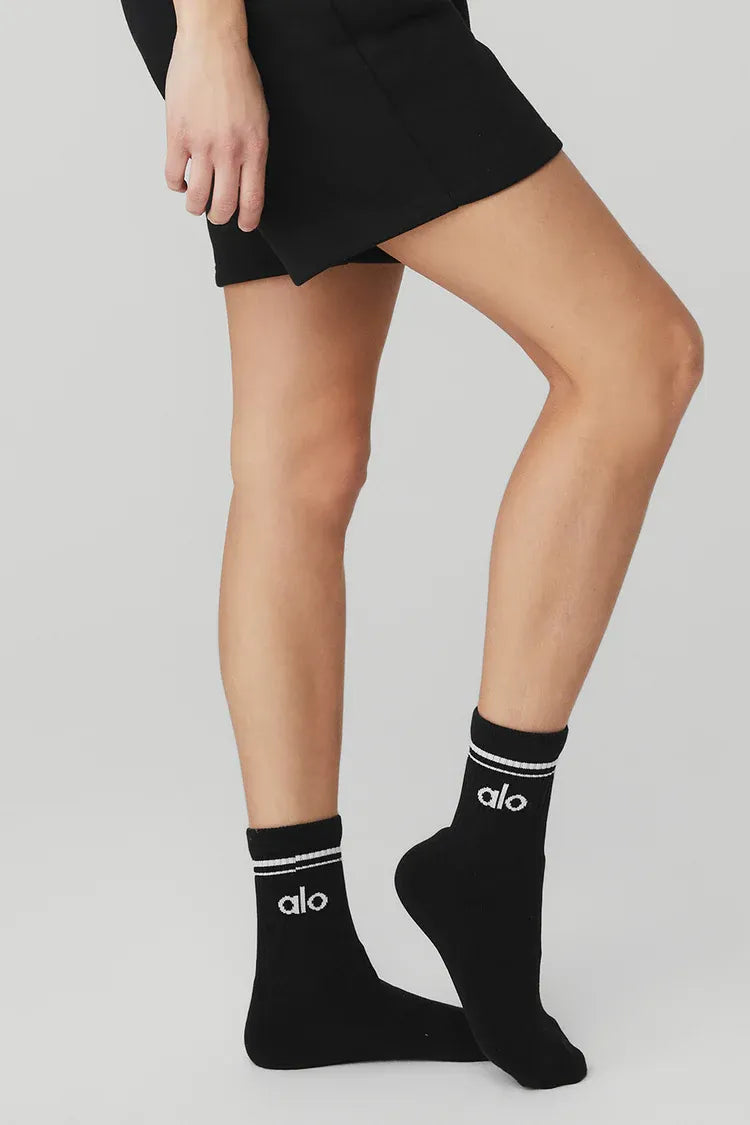 Retro Mid Crew Socks - Gray