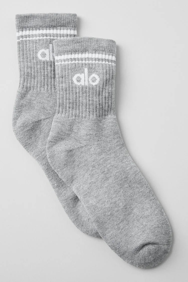 Retro Mid Crew Socks - Gray